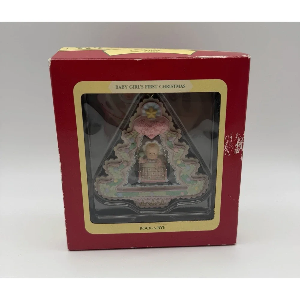 Vintage 1993 Baby Girl's First Christmas Ornament Rock-A-Bye M. Gilmore Designs